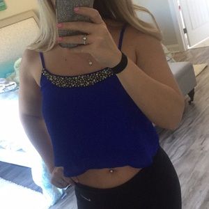Blue crop top